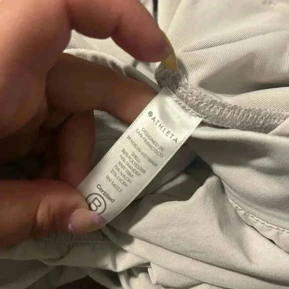 ATHLETA Attitude  Pants Womens 14 Beige Stretch Lightweight NO DRAWSTRING - Picture 6 of 6